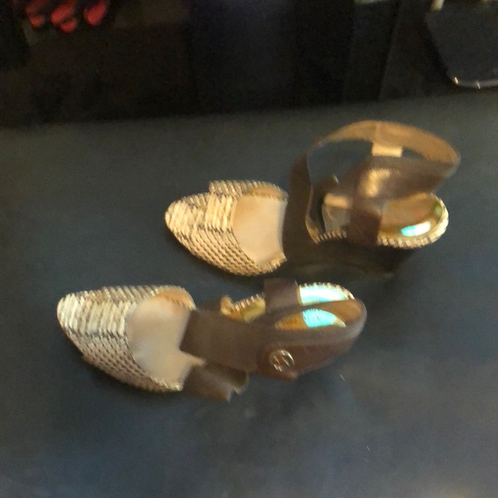 Michael Kors Brown and Gold Heels